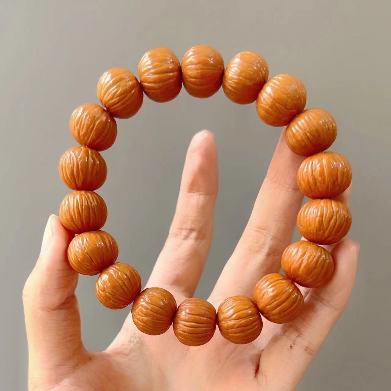 精品猴头菩提雕刻10mm凤眼手持珠鲨鱼背龙须虎爪老型桶珠京八棱财神大土豪猴头菩提子佛珠念珠盘玩手串文玩手链文玩手串详情44