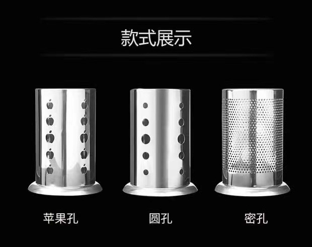 Factory direct sales of round stainless steel chopstick holders, restaurant straws, organizing and storage 筷笼 household closel-hole drain holders pic 2