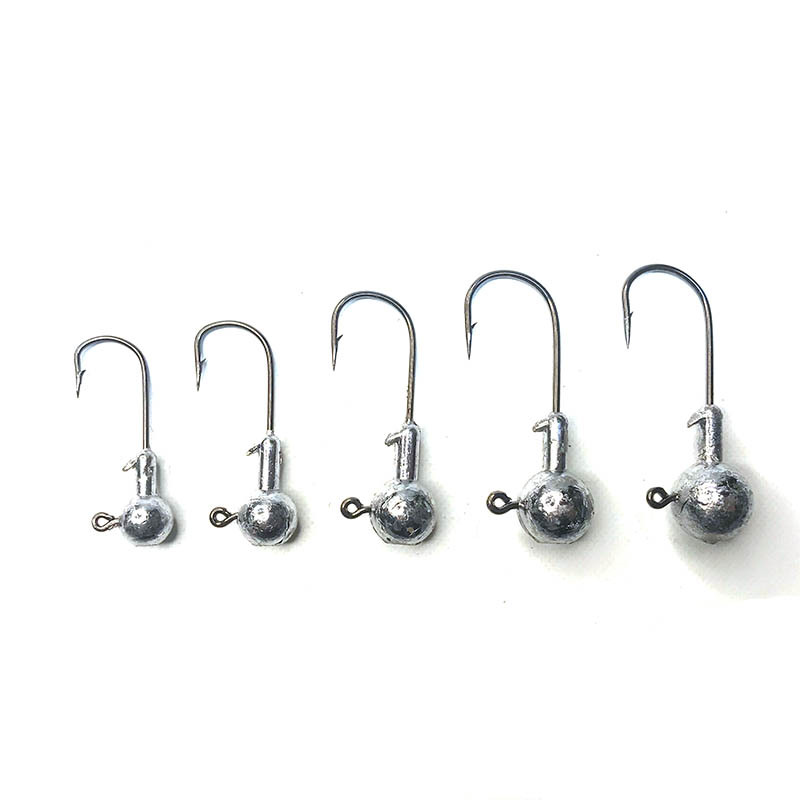 Donglejian natural color lead-head Hook silver set Affordable box set Fishhook, sea bass, mandarin fish, Fat Goluya pic 1