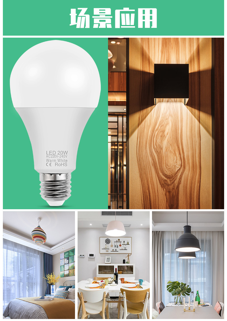 Qianrun Lighting bulbs, led energy-saving bulbs, street stall lights, night market e27, Screw-head household lighting, indoor high-brightness pic 9