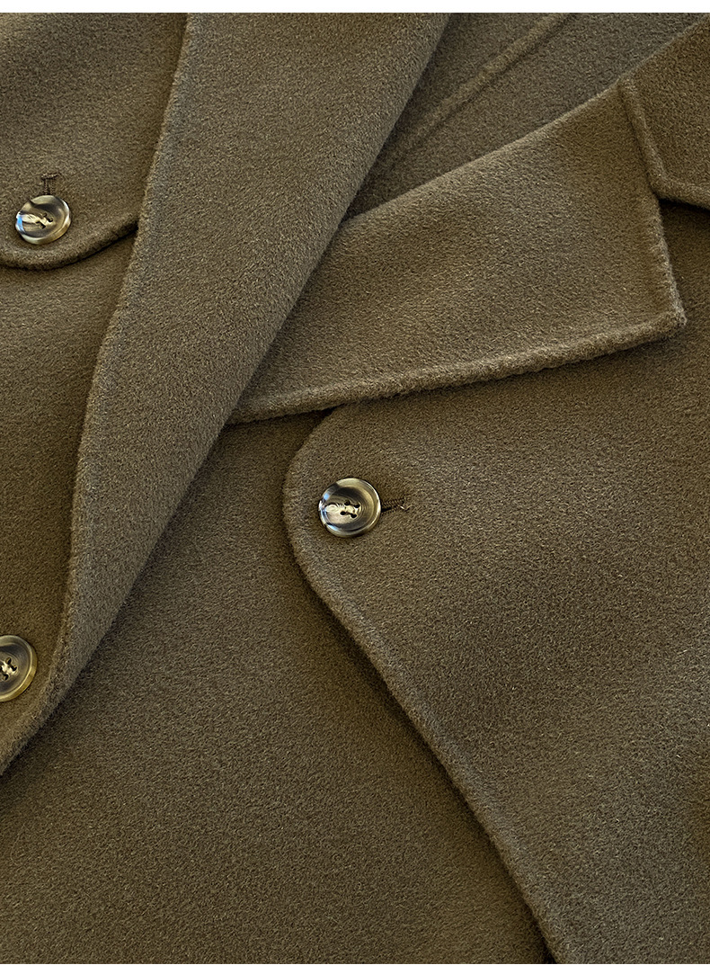 Q469 Dongdaemun Double-sided Cashmere Coat Korean version Autumn and Winter New Style Wool Tie suit collar woolen coat for women pic 77