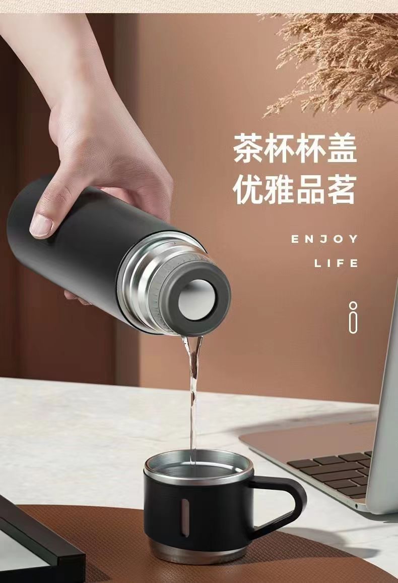 大容量一杯三盖304不锈钢保温杯儿童高档礼品盒装水杯批发印logo详情13