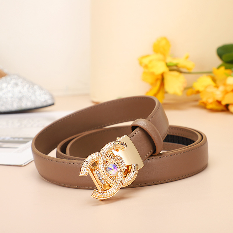 腰带 女士真皮双C经典自动高级感厂家直销装饰裤带皮带女生腰带女详情15