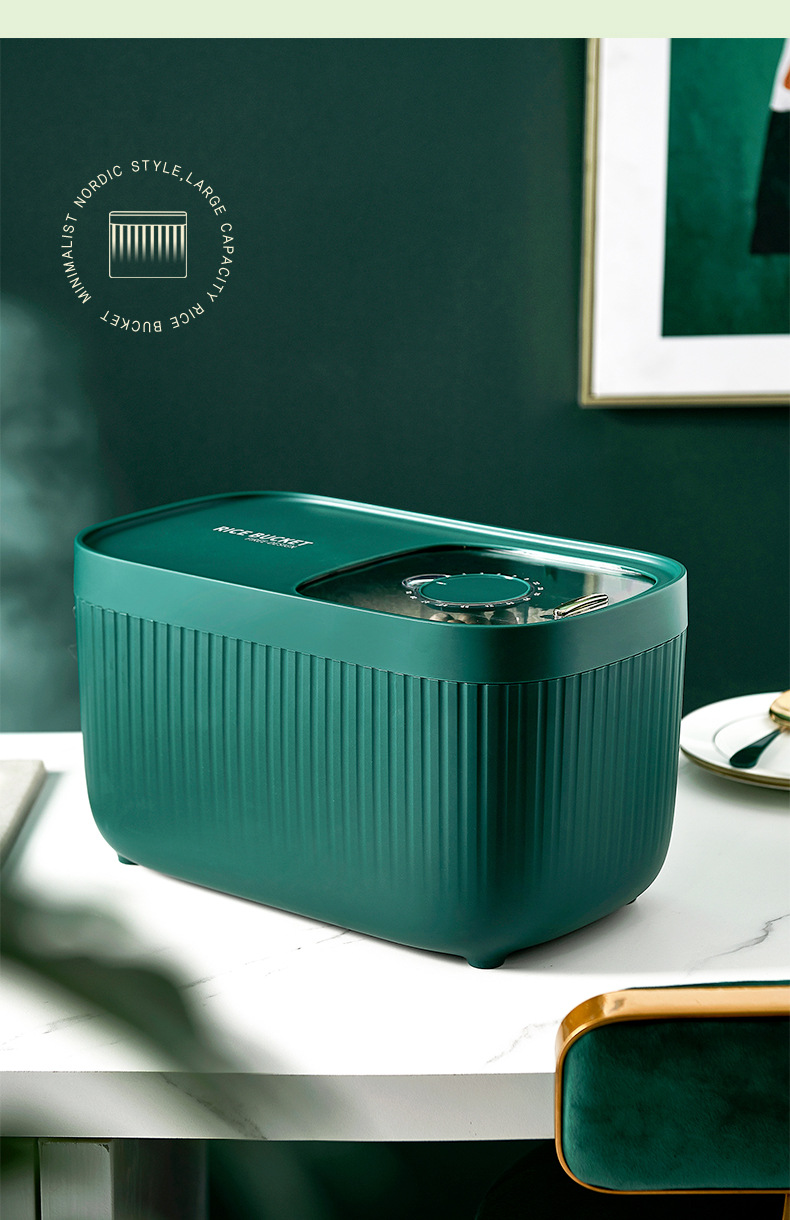 Rice bucket, insect-proof and moisture-proof sealed household rice box, 20-jin storage food-grade flour bucket storage box pic 14