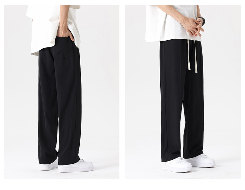 冰丝裤子男夏季薄款宽松直筒垂感西裤男生速干运动裤阔腿休闲长裤详情10