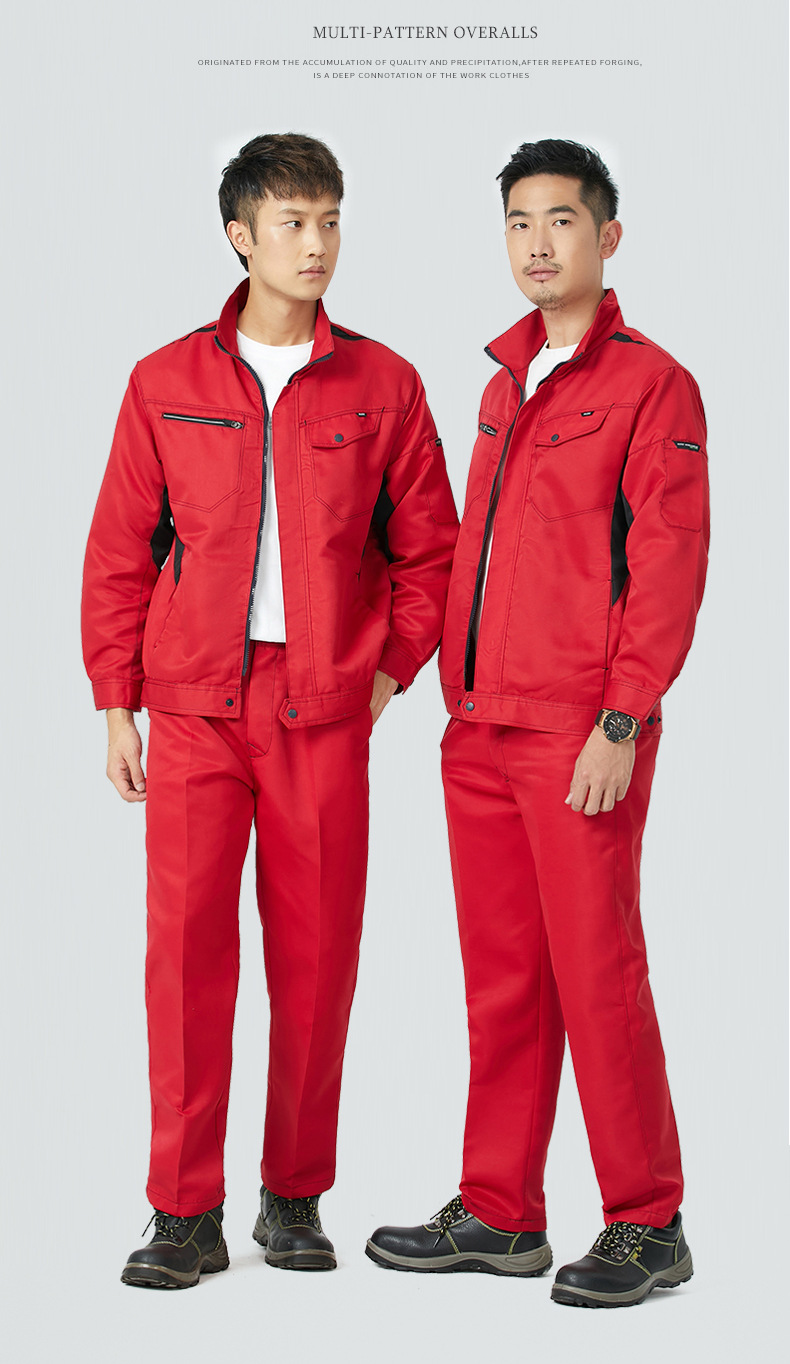 春秋长袖工作服男装套装耐磨季工地厂车间上衣汽修劳保服工厂批发详情13