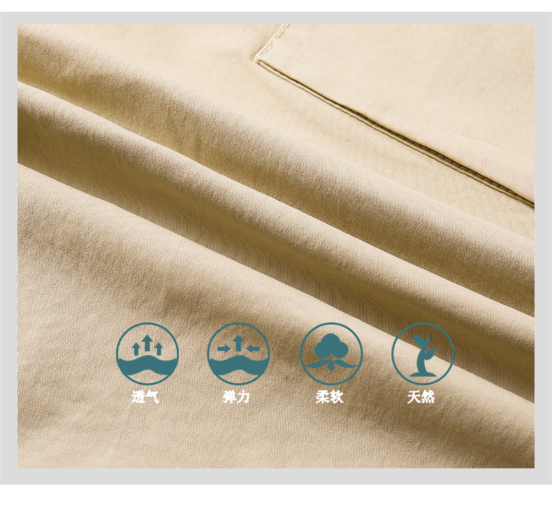 OLA 美式复古男士休闲水洗工装裤五分裤简约多袋百搭潮流设计感详情20