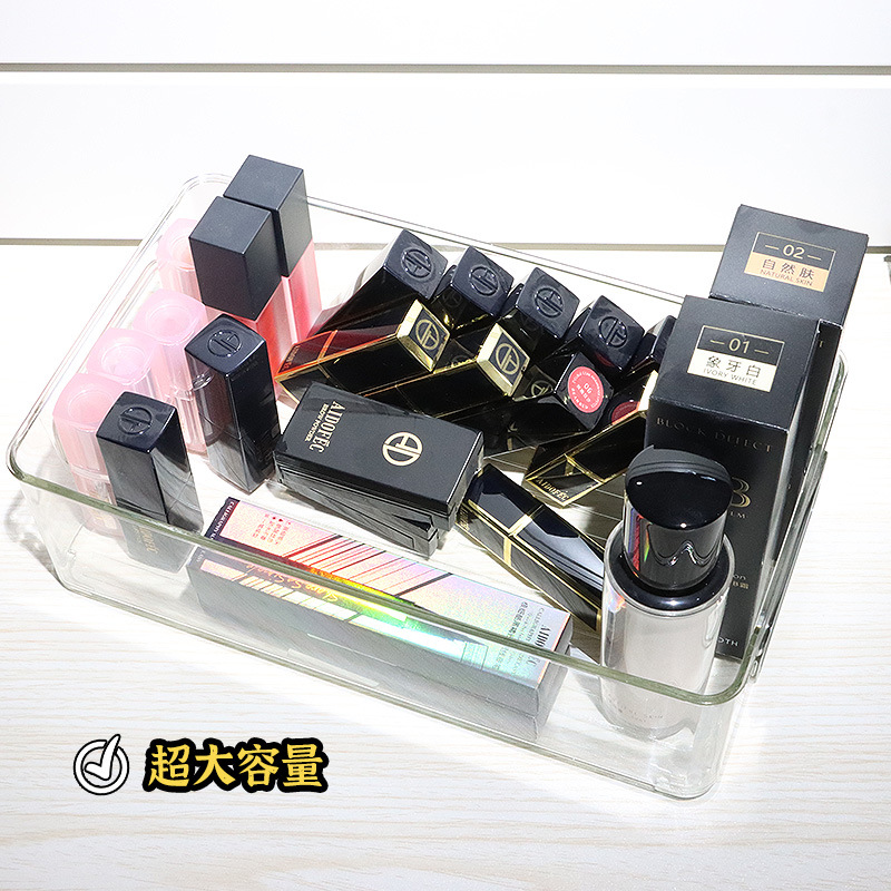 Grapefruit transparent acrylic storage box, student stationery, office desk storage basket, cosmetics drawer, household items pic 13