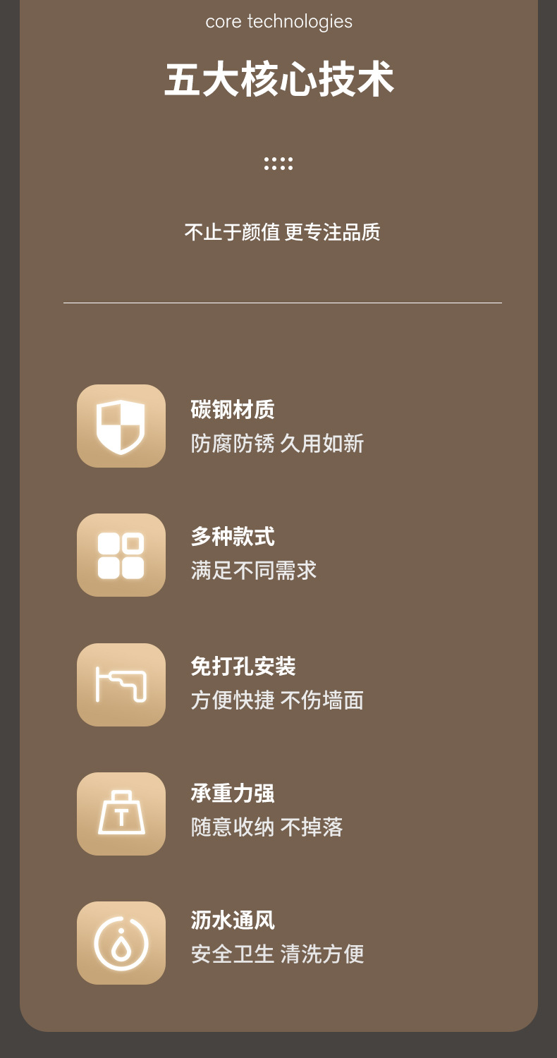 轻奢厨房刀架置物架高级感台面筷子筒篓笼刀具勺子沥水碳钢收纳架详情2