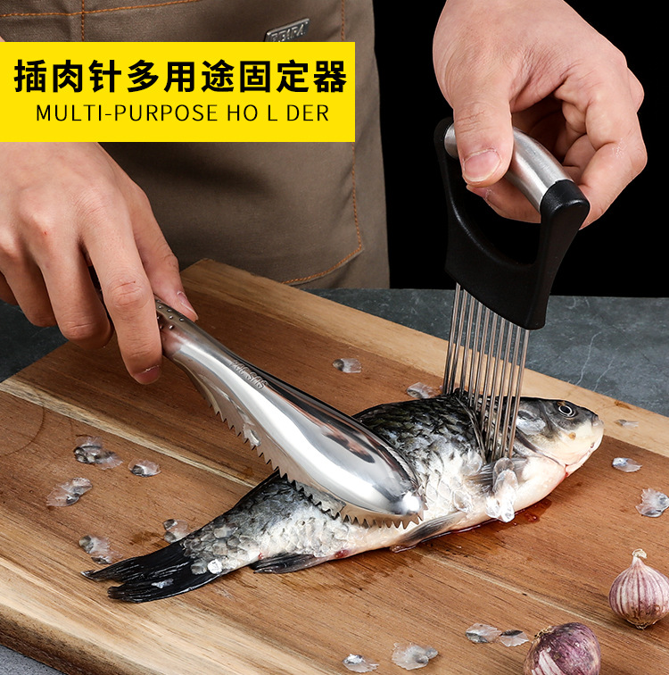 Fish scale scraper, 304 stainless steel fish scale remover, scalding knife, special tool for killing fish, household manual pic 3