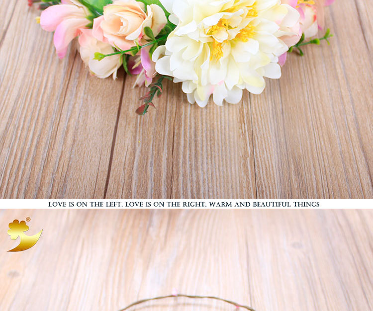Factory direct sales of bride flower garlands, lilies, chrysanthemums, fabric hair flowers, semi-rings, Malaysian rice white handyman hair bands pic 10
