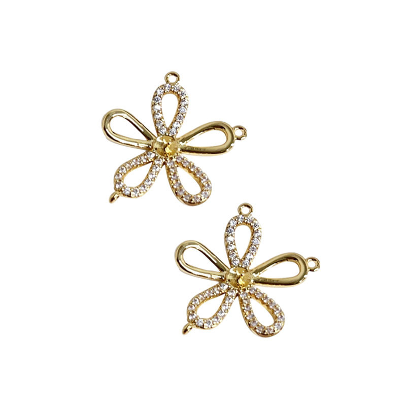 DIY hollowed-out small flower-inlaid zircon accessories, pearl empty stand multi-hanging accessories, bracelet, necklace jewelry accessories pic 13