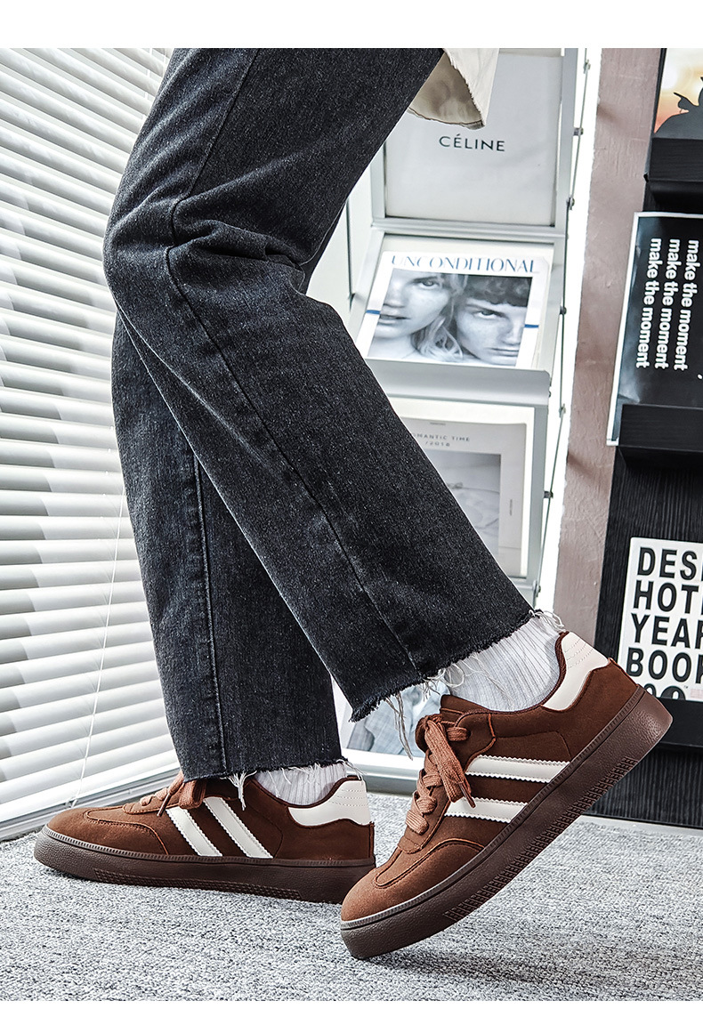 男士德训鞋2024秋季新款美式复古男鞋黑色阿甘休闲鞋百搭板鞋批发详情16