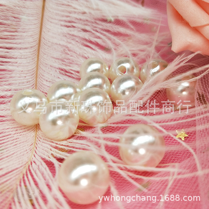 abs imitation pearl round beads with straight holes, no holes, flat bottom, semi-circular, 3mm-40mm imitation pearl DIY accessories pic 5