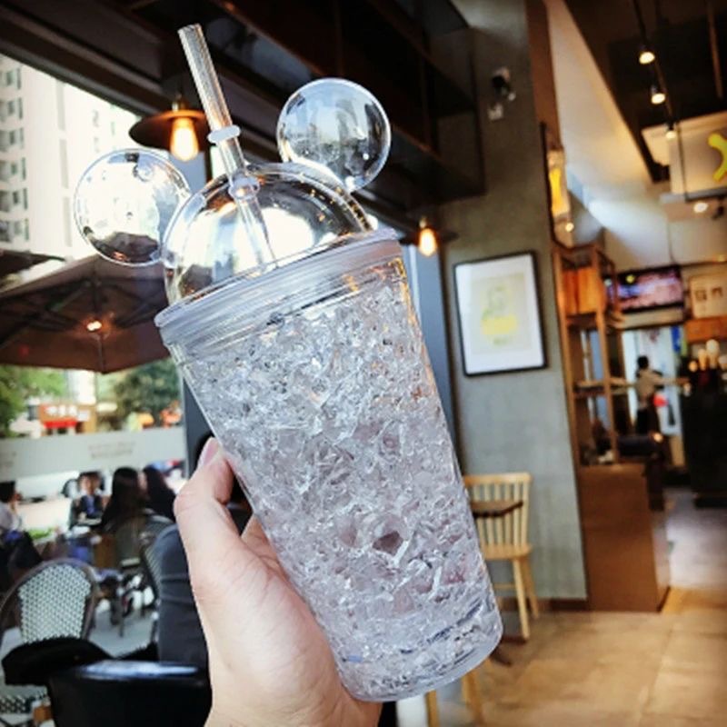 夏日双层冰杯塑料双层制冷吸管杯成人夏日冰酷杯子学生随手杯详情5