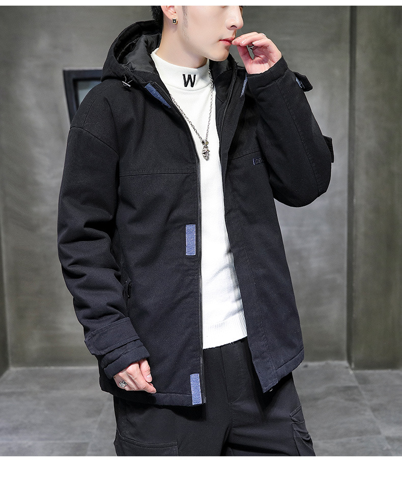 A new loose, casual and trendy winter cotton-padded jacket for men in Korean style pic 8