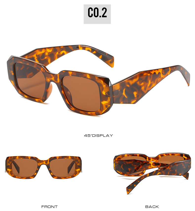 2021 new square-framed sunglasses, European and American personalized plastic-trimmed square glasses, personalized wide-leg sunglasses for women pic 8