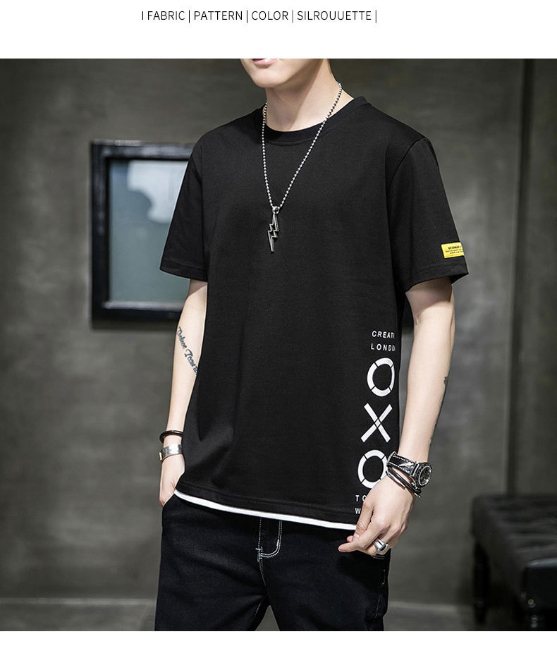 Short-sleeved T-shirt for men, Korean style, summer loose cotton T-shirt, cross-border new style, student bottom layer, half-sleeved shirt pic 31