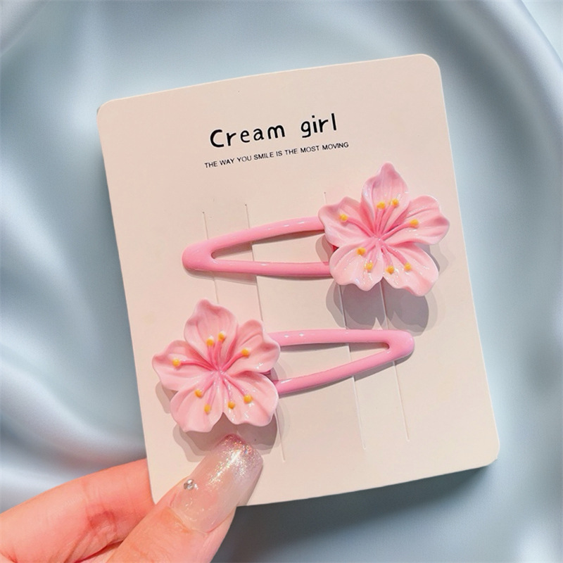 Fashionable cherry blossom set hair clips, girlish style hair clips, bangs clips, hair accessories, sweet hair bands, best-selling headwear and hair ties pic 5