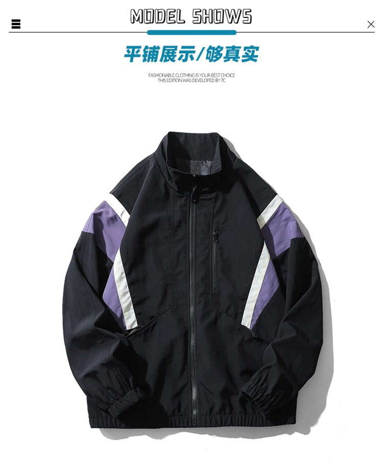 Spring 2023 new Instagram-style Hong Kong-style jacket for men, loose couple, trendy and casual color patchwork jacket for men pic 8