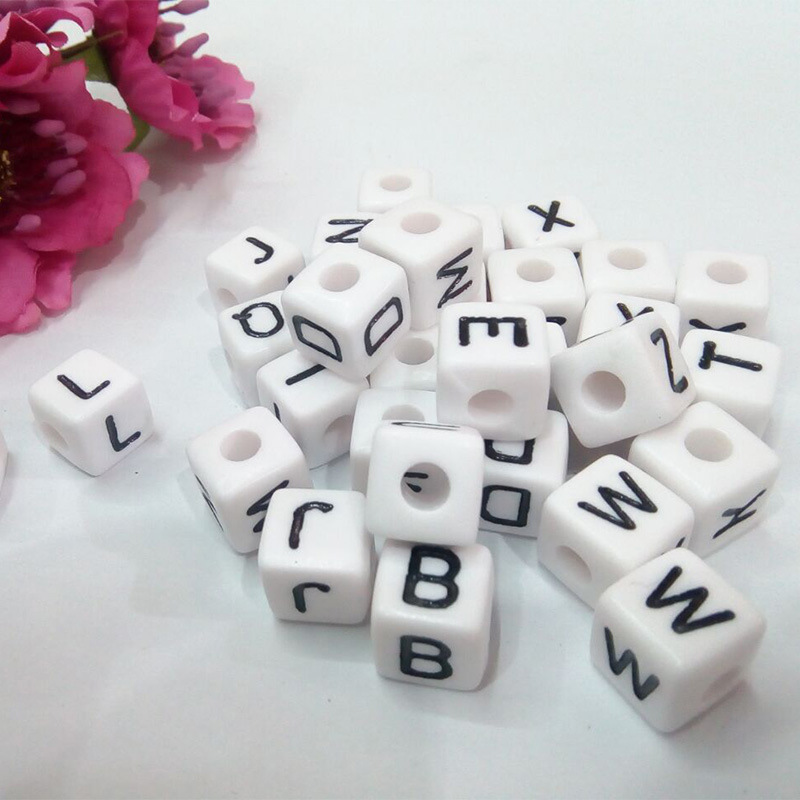 diy heart-shaped jewelry accessories, letter beads, electroplated plastic beads, pearl-like acrylic beads, hand-strung beads pic 1