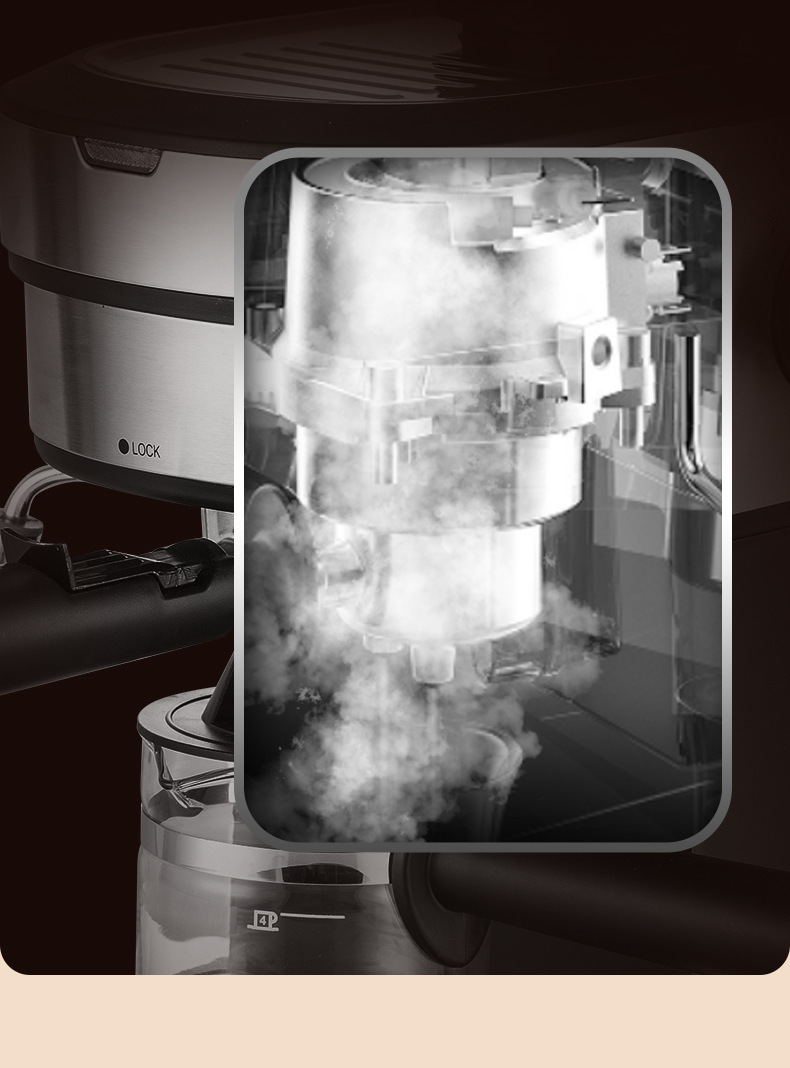 New semi-automatic Italian coffee machine for cross-border home and commercial use, extracting steam to make milk foam pic 9