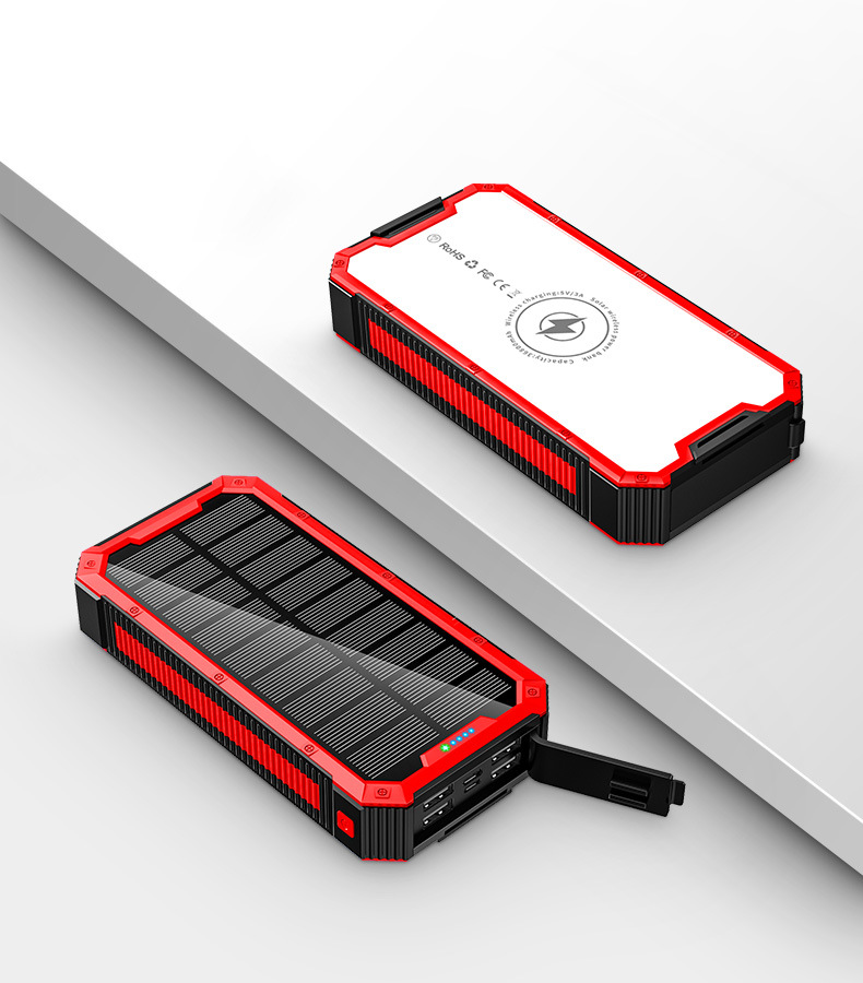 Outdoor mobile power bank, waterproof wireless solar power bank with flashlight, camping mountain climbing power bank factory pic 17