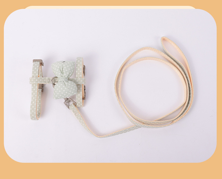 I-shaped cat chest and shoulder strap, pet cat chain, bow to prevent breaking free, cat walking leash when out pic 11