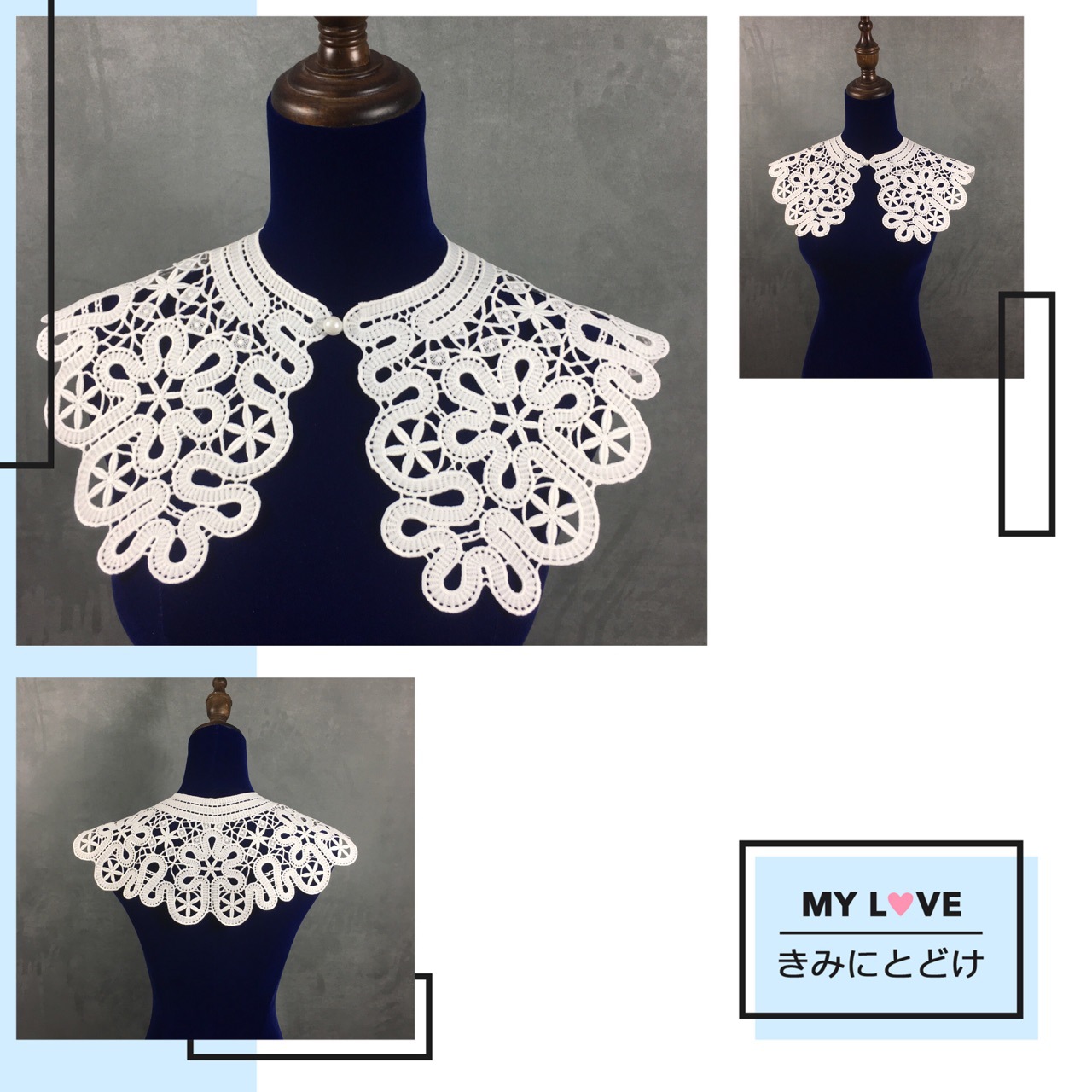 春秋厚棉重工水溶镂空花朵披肩项链女衬衫假领子立领衬衫假衣领详情10