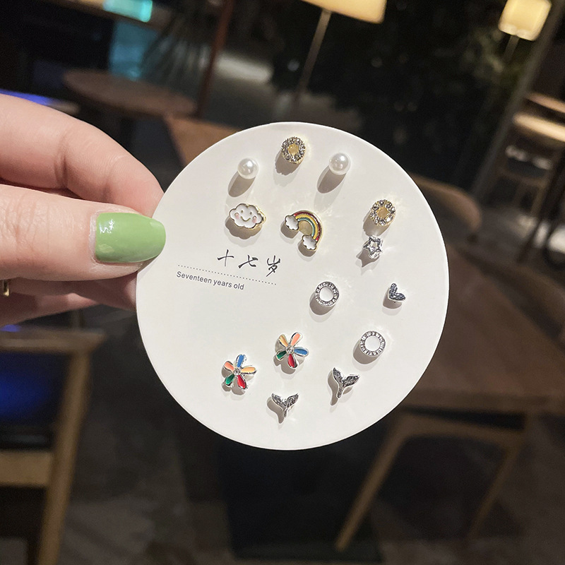 Exquisite and compact one-week stud set of earrings, 2023 new trendy and simple S925 earrings for women pic 64