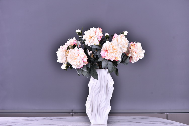 Factory direct sales of 2 simulated peonies, retro charred edge simulated peonies, soft decoration floral art for living rooms, lobbies and homestays pic 38