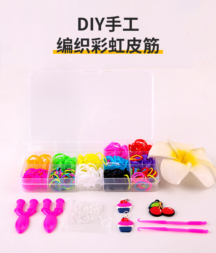 辰缘饰品亚马逊儿童玩具跨境彩色皮筋编织器创意手工diy手链套装配饰配饰详情1