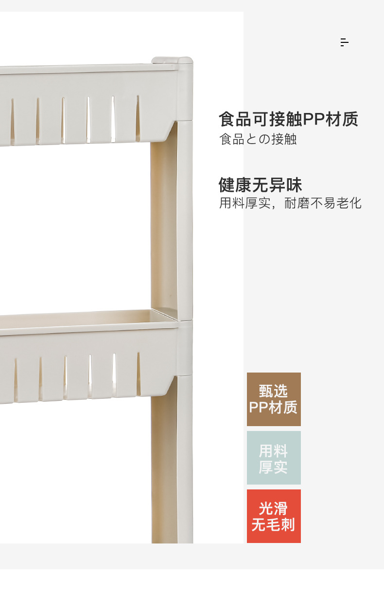 亚马逊跨境塑料置物架厨房卫浴收纳架落地多层夹缝加厚收纳储物架详情13