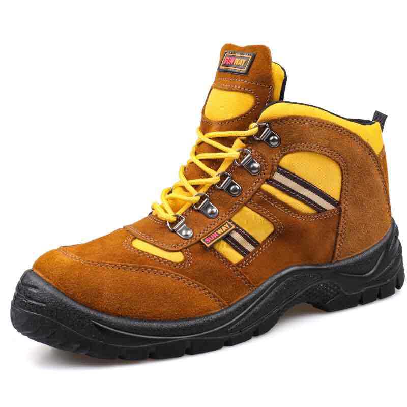 外贸劳保鞋工作鞋防砸防刺穿高帮透气男士安全工作鞋牛皮防护鞋详情5