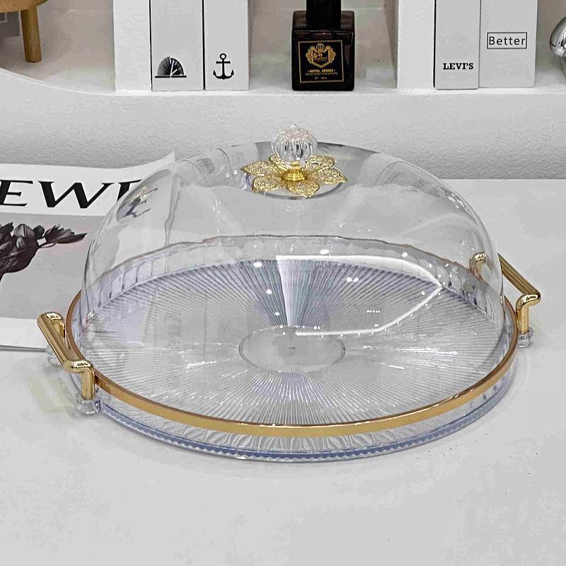 35蛋糕托盘家面包水果试吃盘带盖子透明塑料罩甜品盘蛋糕展示托盘详情1