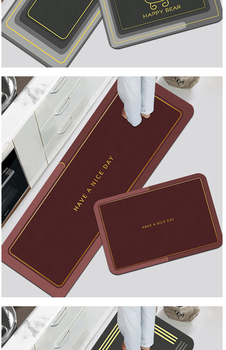 Morandi kitchen floor MATS can be wiped, absorb water and oil. Diatom mud floor MATS are household MATS that do not slip. Diatom mud floor MATS pic 15