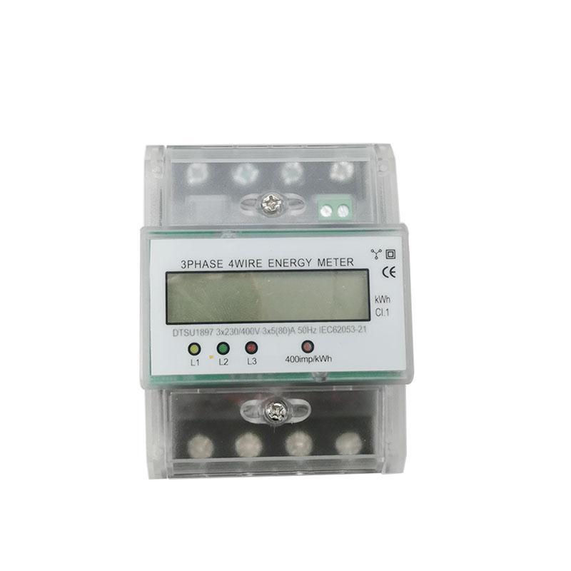 Rail-mounted three-phase four-wire multi-functional energy meter, 380v industrial energy meter, electronic active liquid crystal energy meter pic 5