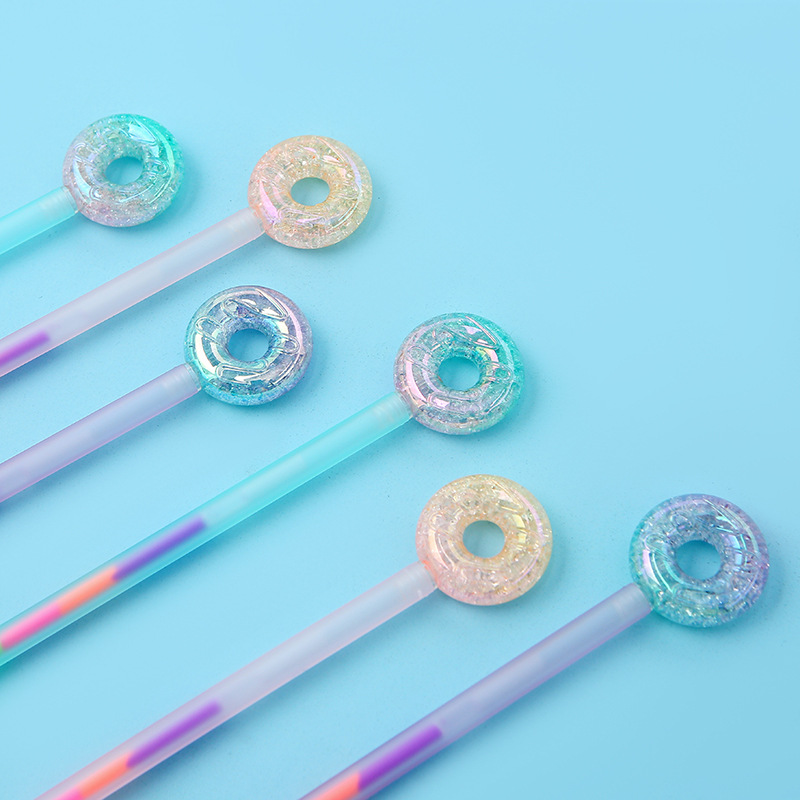 Korean version 2105 Crystal Donut Gel Pen, creative and colorful ice crack Donut, student signature pen wholesale pic 3