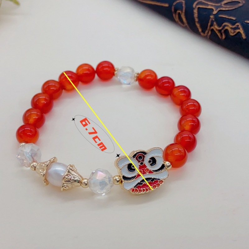 舞狮国风手串闺蜜时尚个性风潮红玛瑙可爱闺蜜详情1