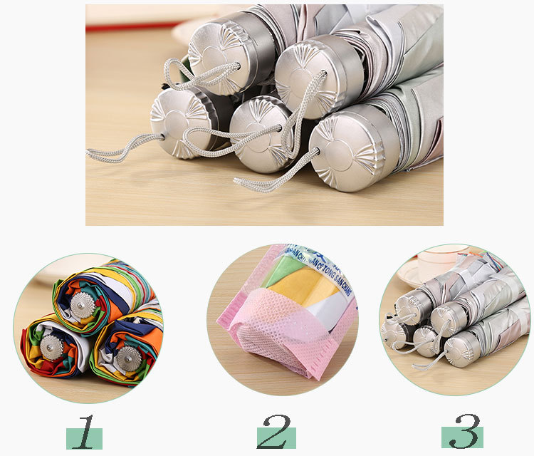 Korean version creative umbrella manufacturer direct sales portable rainbow silver gel sun protection umbrella gift advertisement folding umbrella pic 3