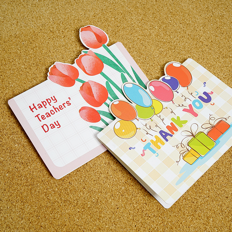 卡通手绘教师节贺卡感恩手写祝福语送老师小卡片礼品鲜花包装配饰详情6