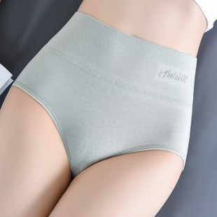 60支精梳棉女士高腰内裤大码纯棉裆部抗菌纯色棉质收腹提臀三角裤详情13