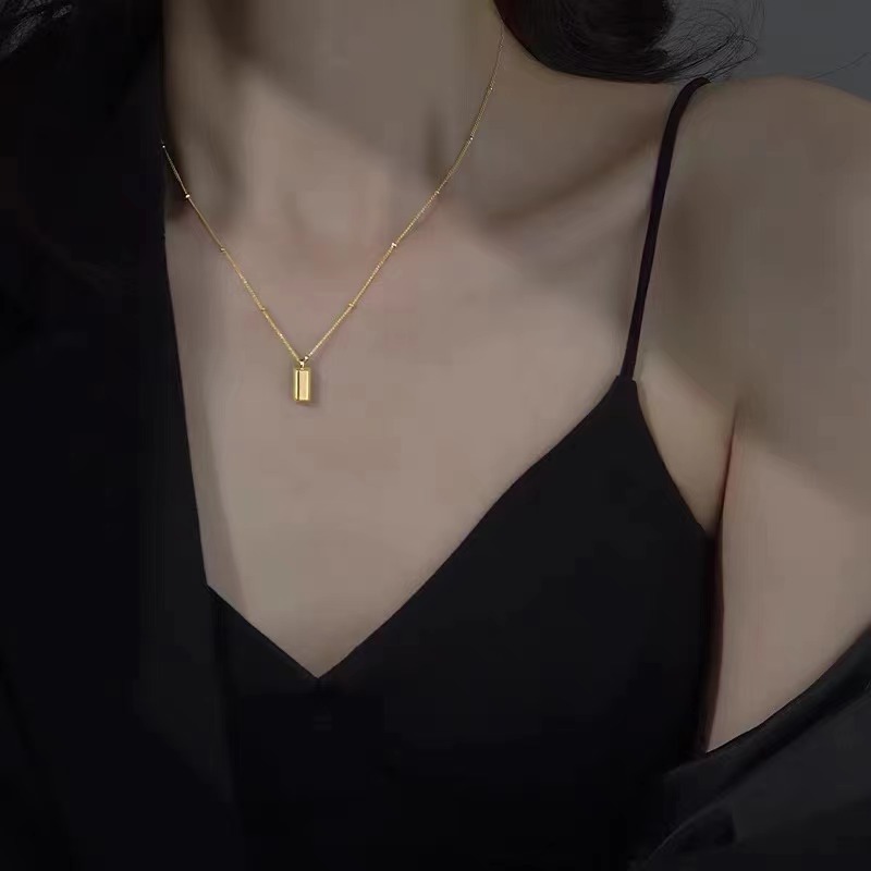 925银小金条项链高级设计感小众纯银轻奢简约锁骨链详情15