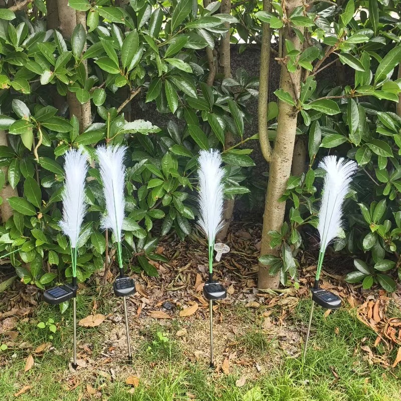 Cross-border outdoor solar optical fiber reed ground insertion simulation reed landscape courtyard decorative lights and reed lighting lights pic 8