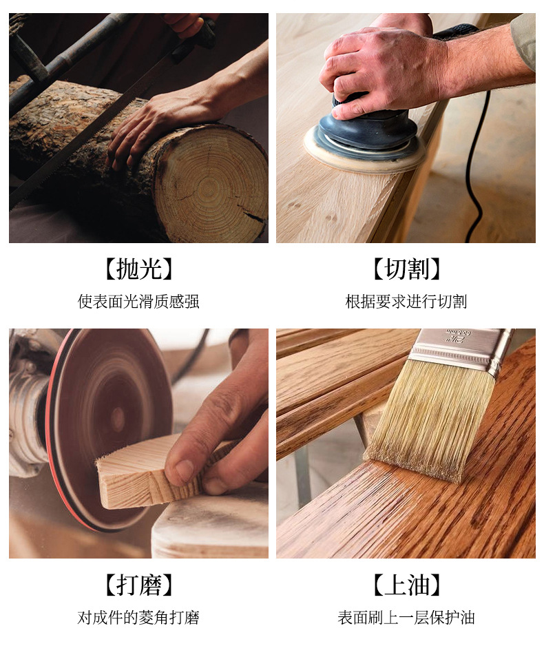 新中式吸顶灯客厅实木灯北欧超薄胡桃木色简约中国风卧室灯具4027详情6