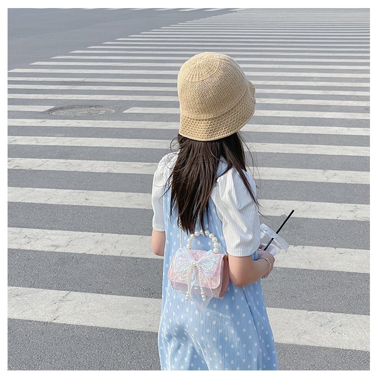 可爱女童斜挎包小香风时尚儿童手提斜背包包公主淑女珍珠包单肩包详情75