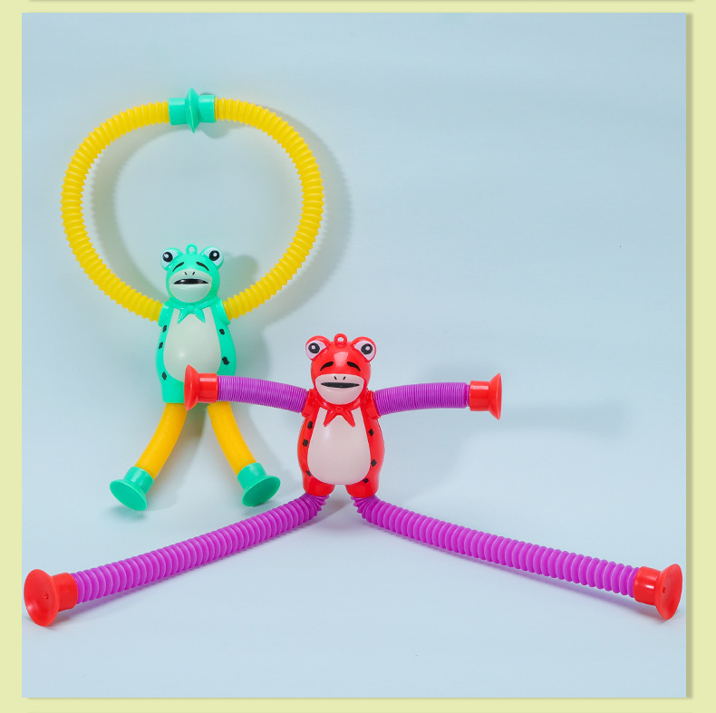 Suction cup Versatile Little Green Kid Cartoon cute telescopic giraffe stress-relieving sensory comfort toy, stress-relieving telescopic toy pic 6