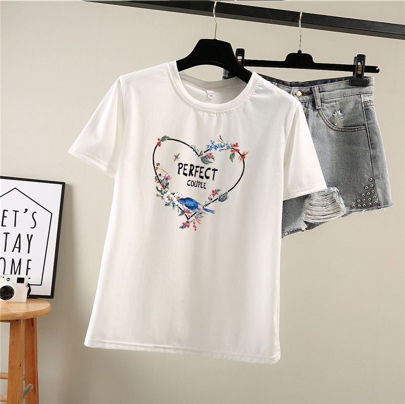 2023夏季新款韩版短袖t恤女潮学生休闲圆领上衣大码女装跨境外贸详情13