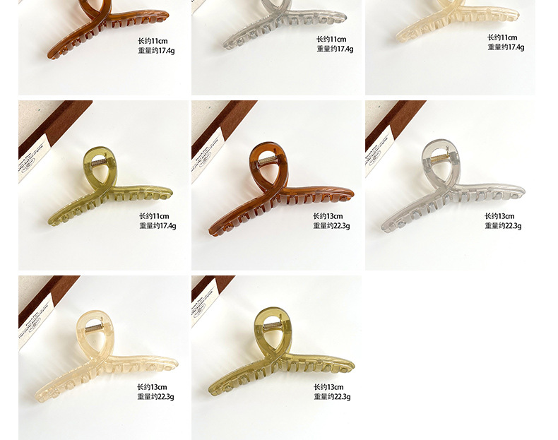 大号透明果冻色抓夹简约后脑勺盘发鲨鱼夹高级感马尾发抓发夹头饰详情7