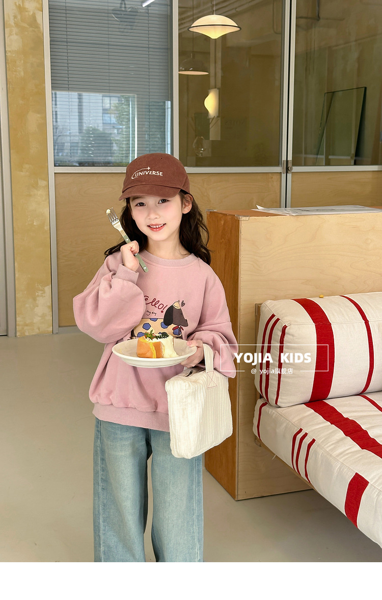 小瑜哥女童卡通卫衣春装2025新款圆领童装上衣儿童春装长袖套头衫详情34